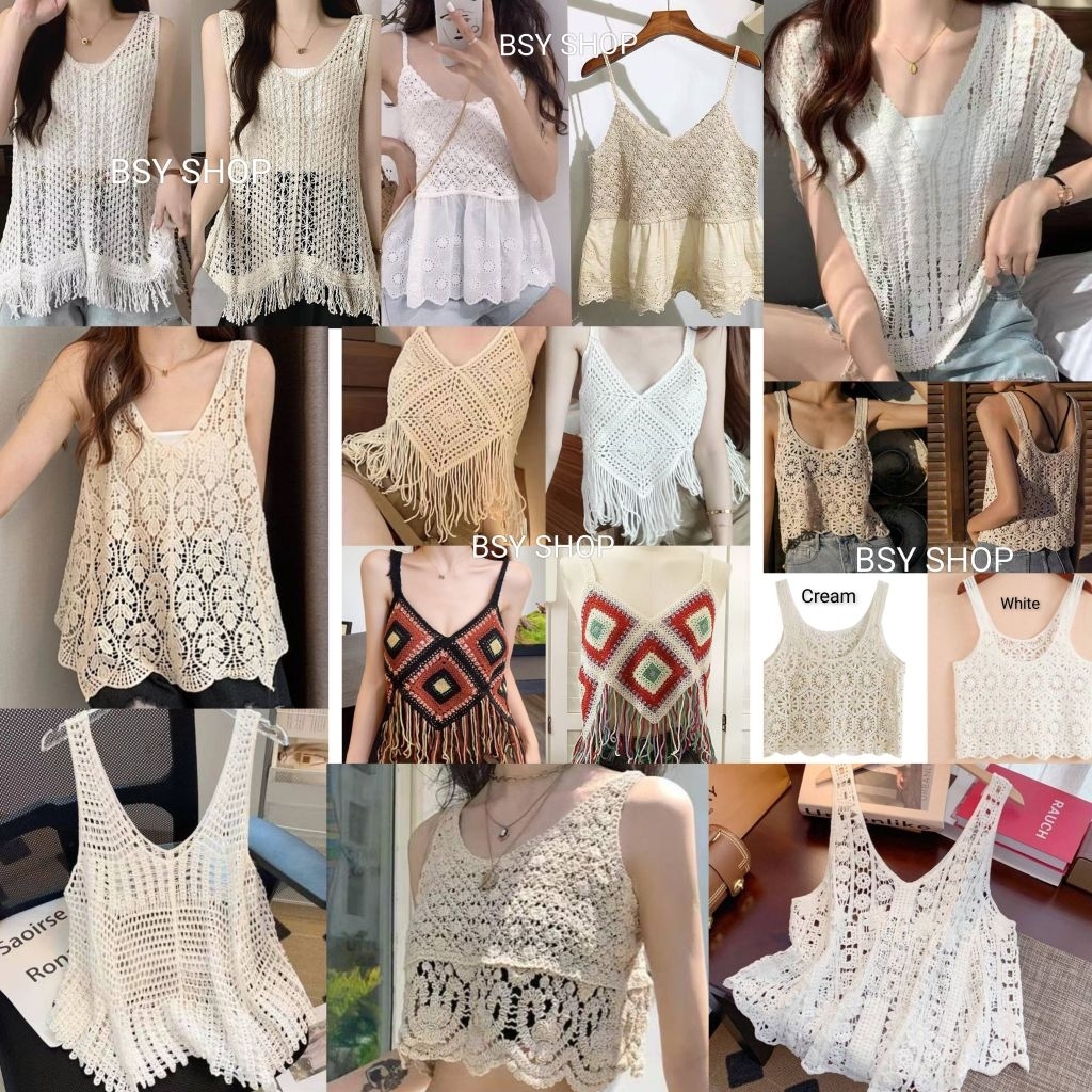 เสื้อถัก สไตล์โบฮีเมียน งานพร้อมส่งจากไทย