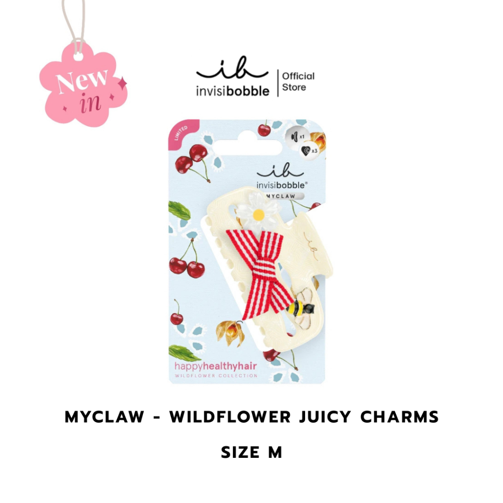 invisibobble MYCLAW M กิ๊บหนีบผม ถนอมเส้นผม DIY WILDFLOWER JUICY CHARMS - Limited (1 กล่องบรรจุ 4 ชิ้น)