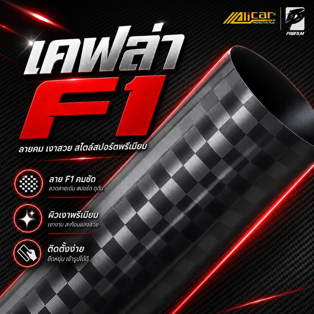 [Alicar แท้100%] สติ๊กเกอร์เคฟล่า F1เงา Carbon Alicar แท้ 100%