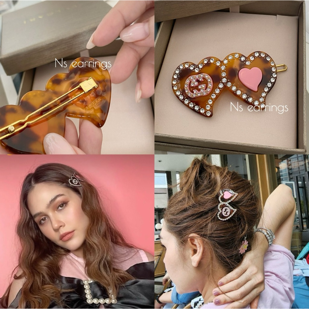 NS.EARRINGS | NS417 - Hair clip with G G and hearts
