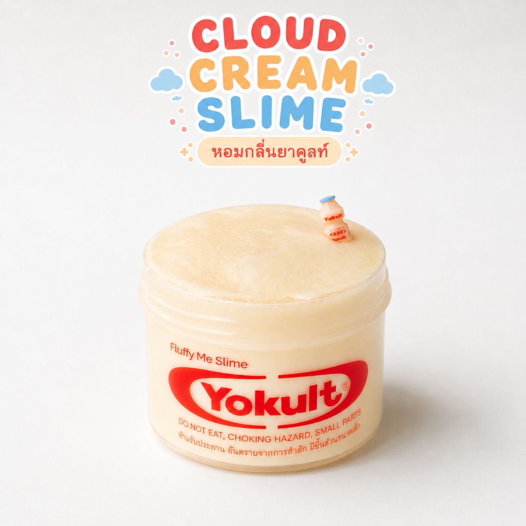 Milky Yokult : Fluffy Me Cloud Cream Slime สไลม์เนื้อ Cloud Cream เนื้อนุ่ม ยืดเพลิน หอมกลิ่นยาคูลท์