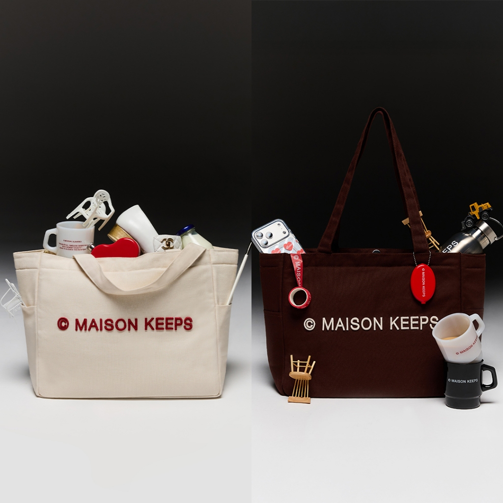 maison KEEPS | Mark Logo Utility Tote Bag | กระเป๋าผ้าแคนวาสปักโลโก้ Mark