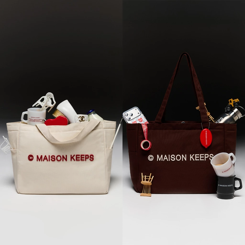maison KEEPS | Mark Logo Utility Tote Bag | กระเป๋าผ้าแคนวาสปักโลโก้ Mark