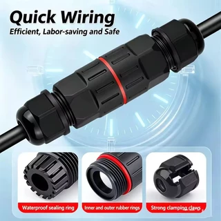 ข้อต่อกันน้ำ ขั้วต่อสายไฟกันน้ำ คอนเนคเตอร์กันน้ำ IP68 outdoor 2P 3P Waterproof Connector กันฝน กันแดด WWC68