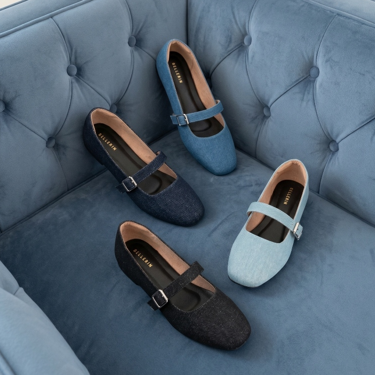 HaloBangkok รองเท้า Flat Shoes ผ้ายีนส์ เดนิม รุ่น LA49008