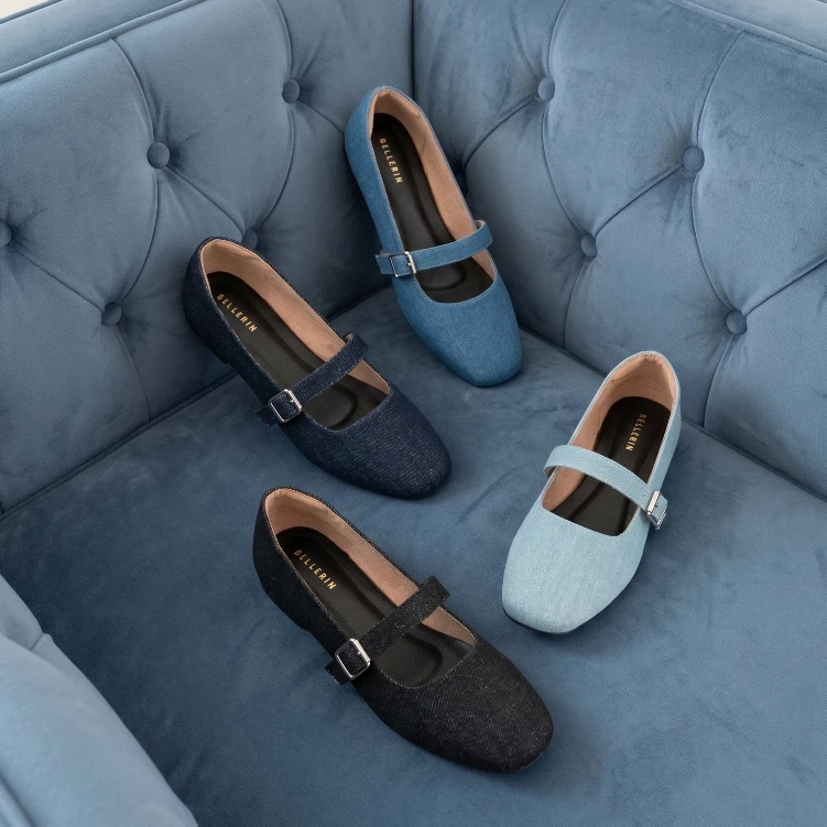 HaloBangkok รองเท้า Flat Shoes ผ้ายีนส์ เดนิม รุ่น LA49008