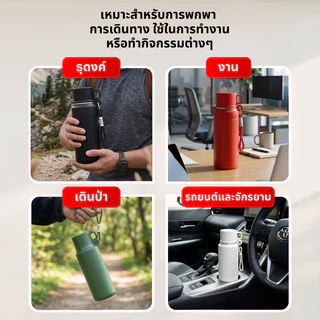 DAORE ขวดน้ำ 316 สแตนเลส ฟูดเกรด 800 มล 1000 มล | เก็บร้อน-เย็น 12-24 ชม. | ทนทาน ไม่รั่วซึม