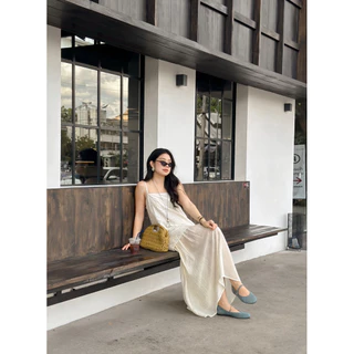 Leemin Dress เดรสสายเดี่ยวผ้าลูกไม้ชีฟอง : everydaylookk store