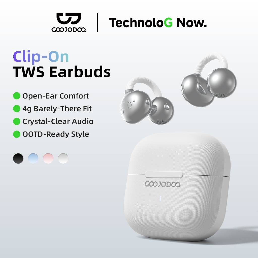 GOOJODOQ J248 หูฟังบลูทูธ หูฟัง Bluetooth 5.3 Ipx5 ไมโครโฟนในตัว หูฟังไร้สาย หูฟังclipon สมาร์ททัช