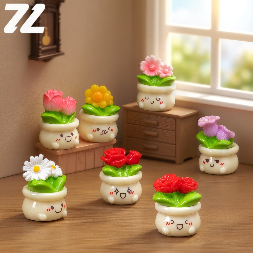 ของประดับ น่ารัก ดอกไม้ที่สวยงาม ดอกไม้เล็กๆ ดอกกุหลาบ ทิม โมเดลดอกทานตะวันขนาดเล็ก กระถางดอกไม้ที่มีสีสันน่ารัก