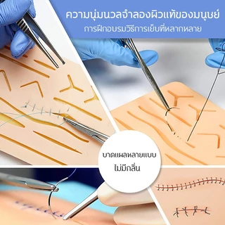 📢ชุด 18 ชิ้น📢ชุดฝึกเย็บแผล ฝึกเย็บแผล ชุดซิลิโคนฝึกเย็บแผล ความนุ่มนวลจําลองผิวแท้ของมนุษย์ ซิลิโคนเกรดอาหาร