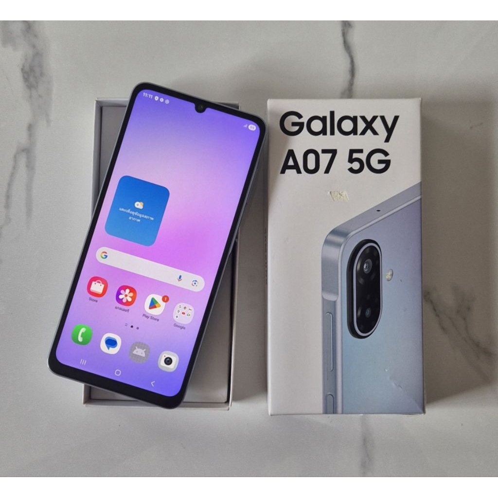 Samsung Galaxy A07 5G  หน้าจอ 6.7" (4/128GB) ของแท้ ศูนย์ไทย  มีประกัน สี Light Violet* ฝาหลังมีรอย+กล่องไม่สวย