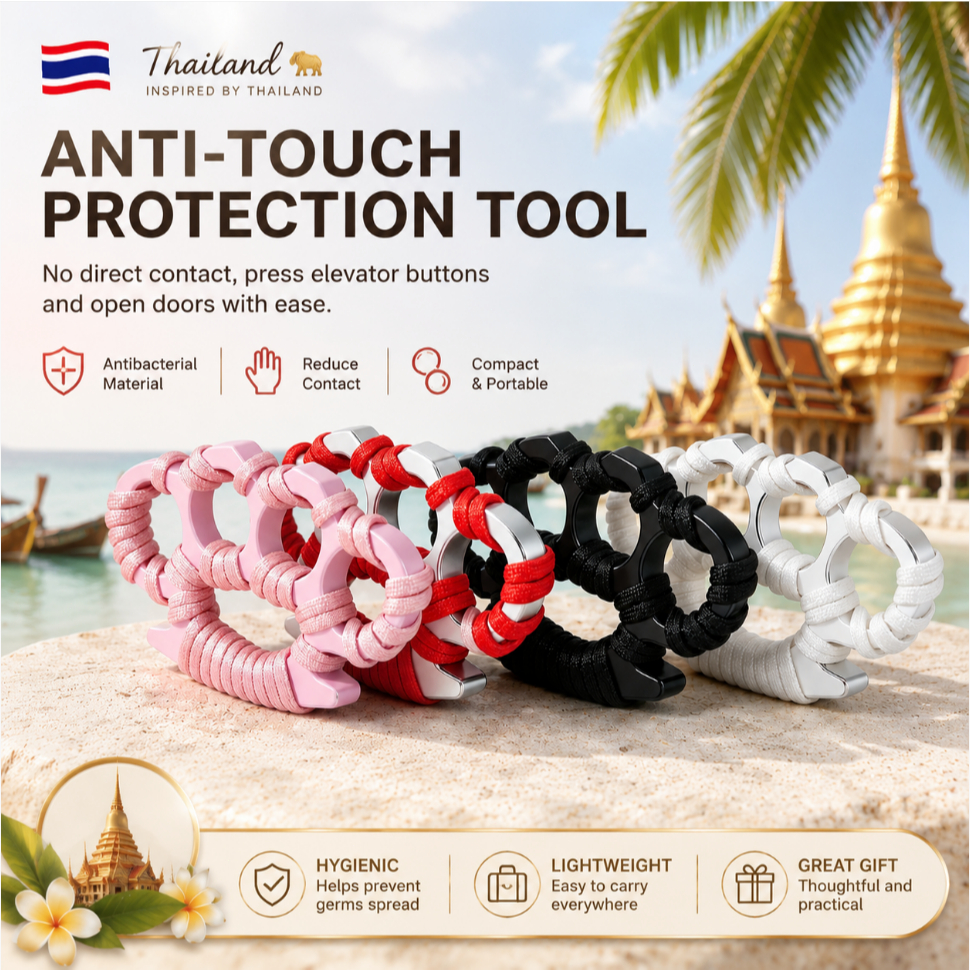 Self Defense Knuckle Duster Four Finger Steel Ring Non-Slip Braided Rope Portable Personal Safety De