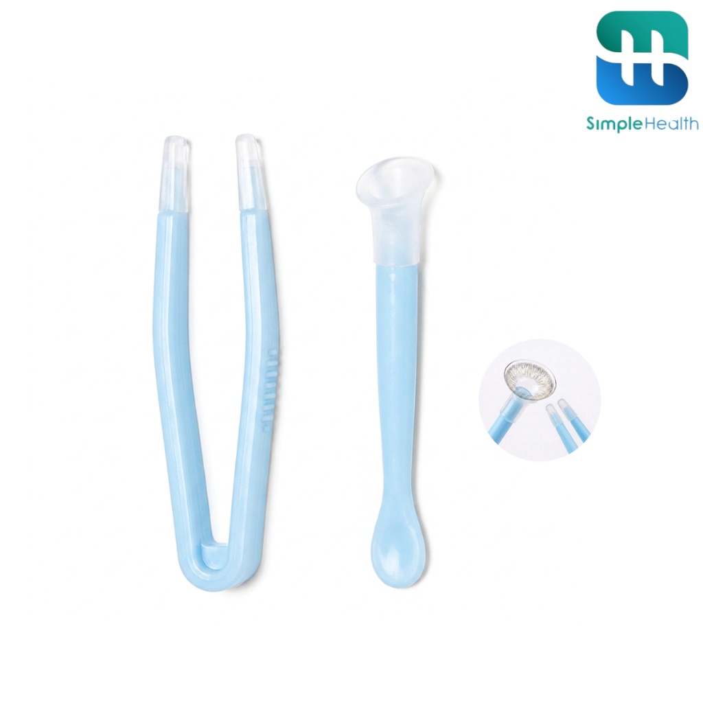 Simple Healthcare อุปกรณ์ช่วยใส่คอนแทคเลนส์ ที่คีบคอนแทคเลนส์ Contact lens tools แบบพกพา พร้อมกล่อง