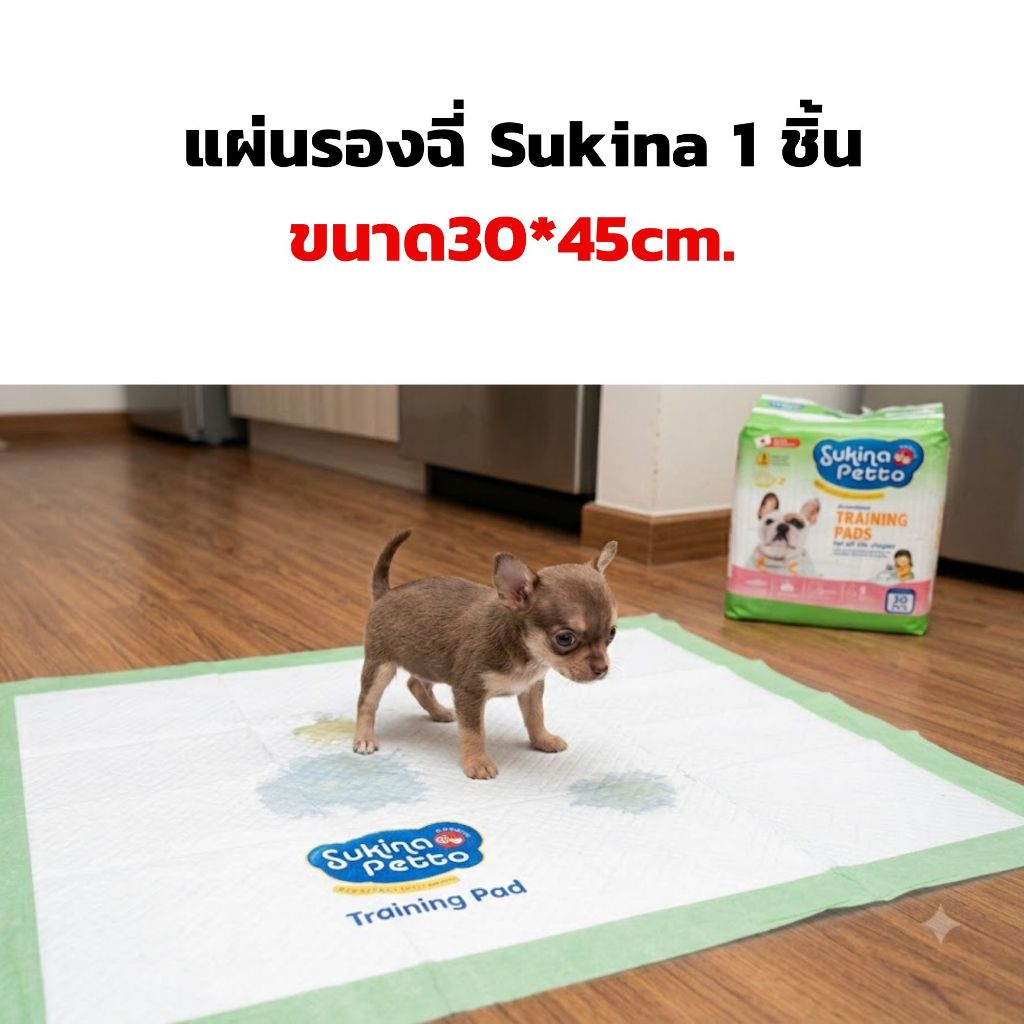 *สมนาคุณ*   1 ชิ้น แผ่นรองซับ Sukina Petto สำหรับสัตว์เลี้ยง ดูดซับดีเยี่ยม ขนาด 30*45ซม.