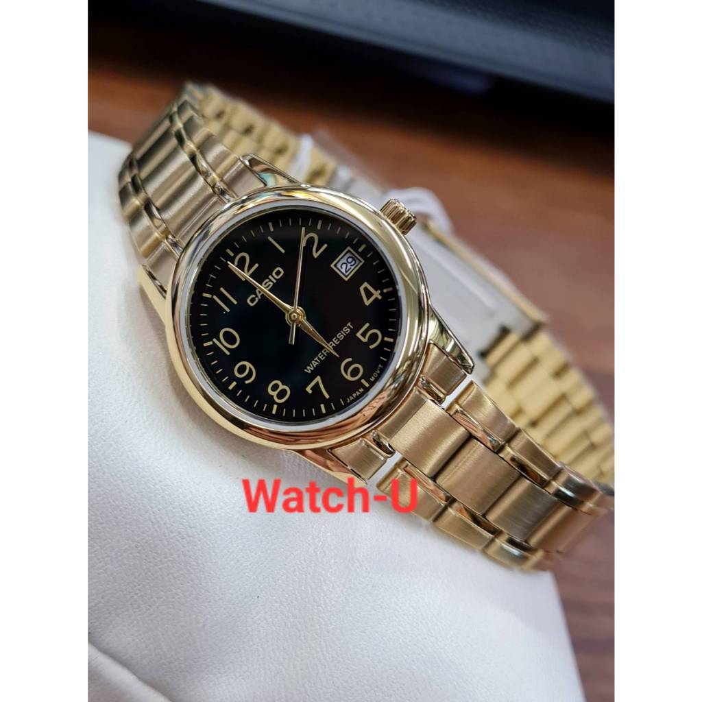 นาฬิกาผู้หญิง CASIO เรือนทอง LTP-V002G รุ่น LTP-V002G-1 / LTP-V002G-1B / LTP-V002G-1BUDF