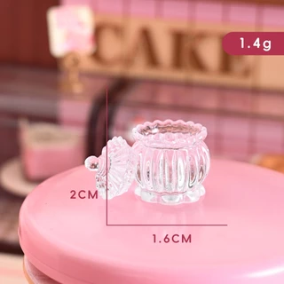 J215/4 โถใส่ลูกอมโมเดลจำลองขนาดเล็กทำจากเรซิน 4 ชิ้น(โถ4+ฝา4)