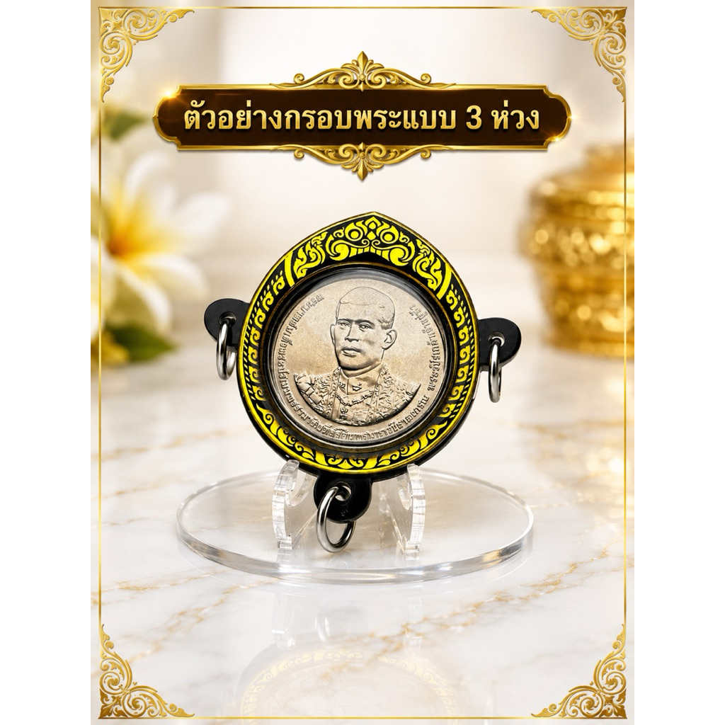 กรอบพระสำเร็จ ใส่เหรียญวงกลม ขนาดพระที่ใส่ได้ 3.2x3.2 รูปที่ 4