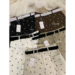 Brody pants -♡⸝⸝ กางเกงขายาวทรงbarrel (ลายจุดดpolkadot ) ☁️ ++ แถมฟรี เข็มขัดหนังเข้าเซต ทุกออร์เดอรฺ์ค่าา ˃ᴗ˂
