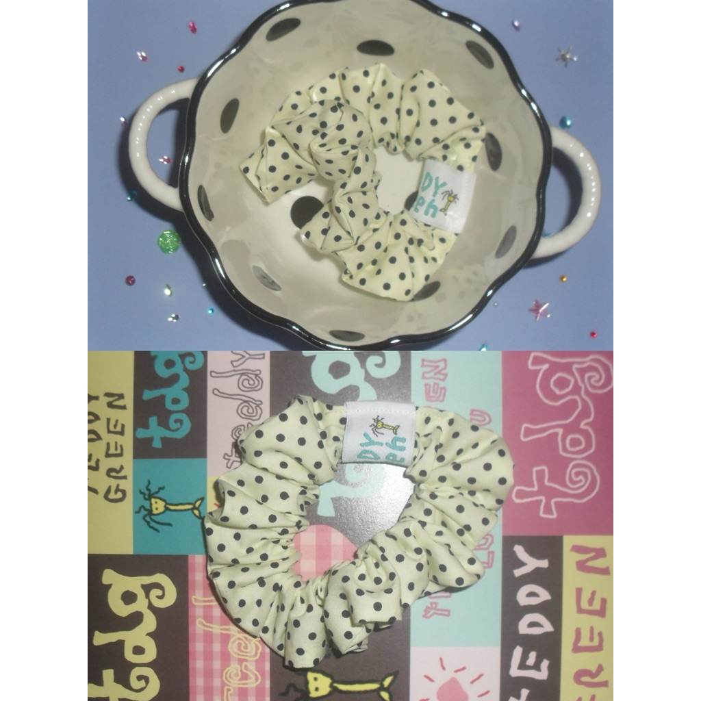 teddy scrunchies ♥️ teddy green หนังยางมัดผม (ไซส์ปกติ) รูปที่ 2