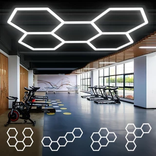 โคมไฟเพดานรังผึ้ง LED อเนกประสงค์ ความสว่างสูง 6500K ป้องกันน้ำฝุ่น IP65 เหมาะฟิตเนส สตูดิโอ ร้านซ่อมรถ