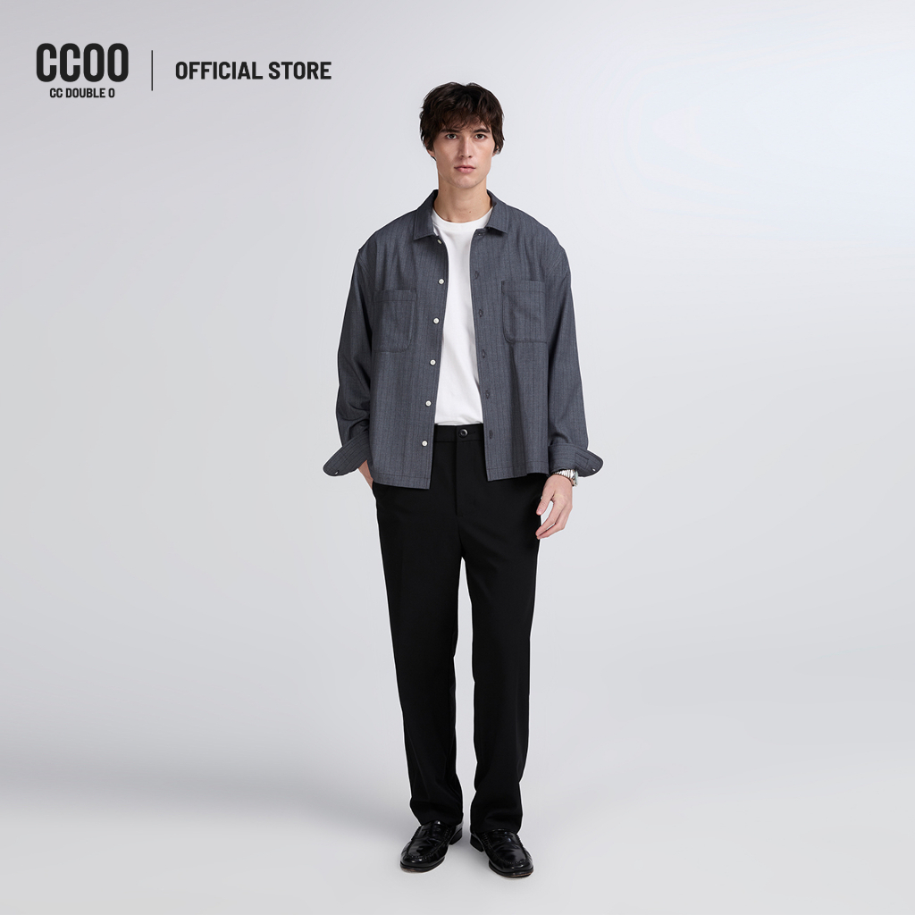 CC DOUBLE O ELASTIC WAIST STRAIGHT PANTS ผู้ชาย กางเกงขาตรงเอวยางยืด รุ่น O26WGMA112 (AW26 #P3)
