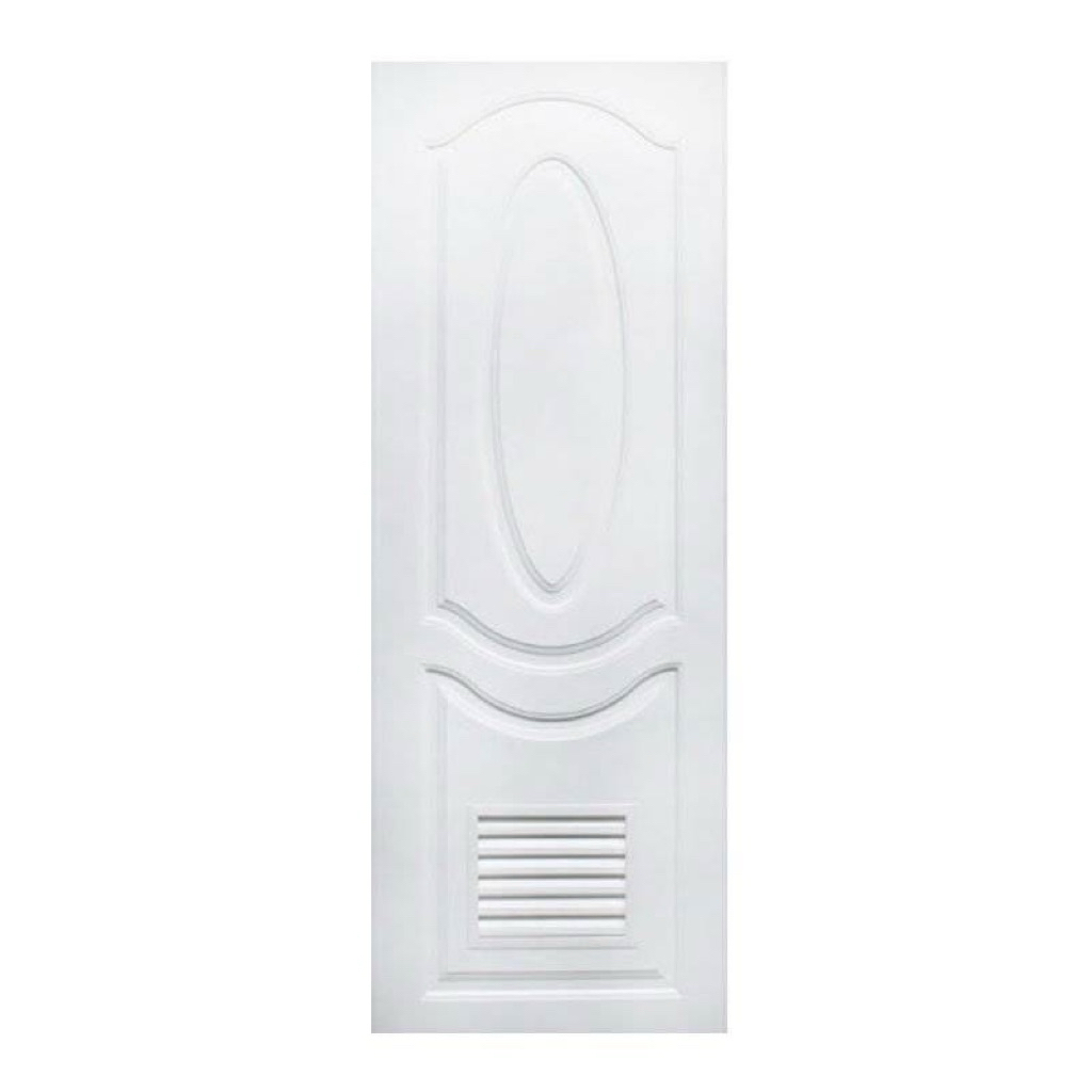 ประตูห้องน้ำ uPVC Polywood ลายลูกฟัก PSW2 70 x 180 สีขาว ผิวเรียบ