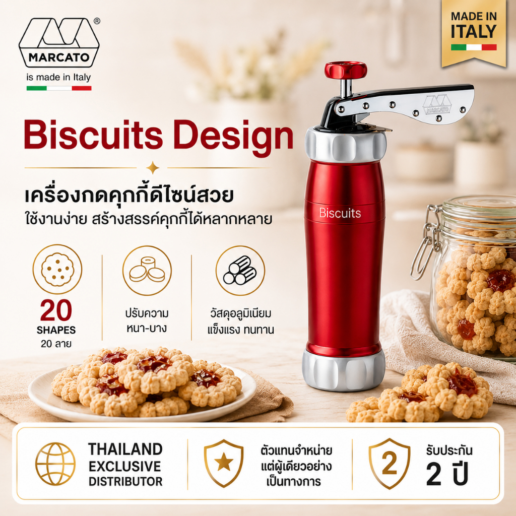 เครื่องกดคุ้กกี้ รุ่น ดีไซน์ Marcato Biscuits Design Italy