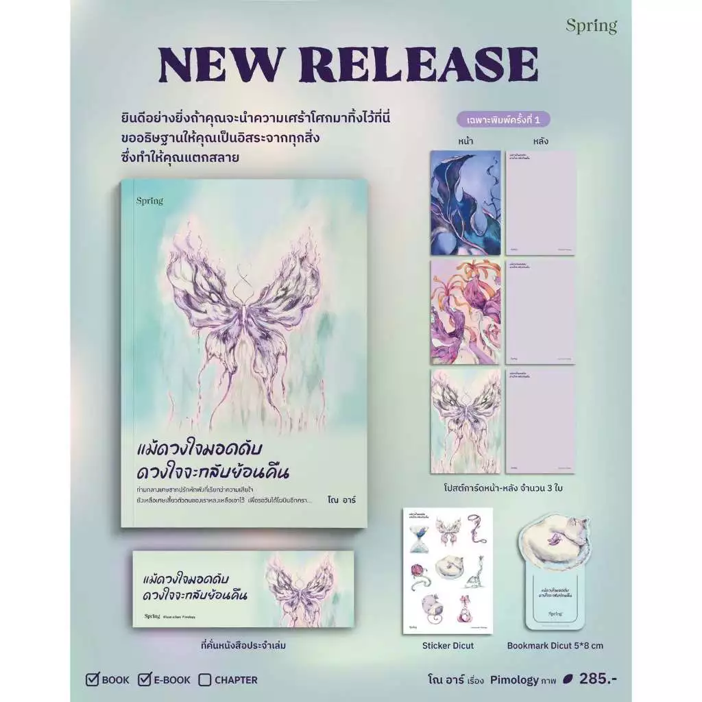 หนังสือ แม้ดวงใจมอดดับ ดวงใจจะกลับย้อนคืน (พิมพ์ 1) เขียนโดย โณ อาร์