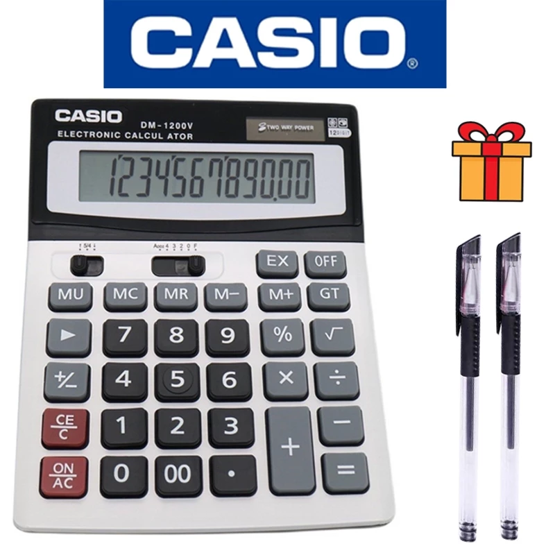 【COD】เครื่องคิดเลข เครื่องคิดเลขCASIO DM-1200V หน้าจอ 12หลัก จอใหญ่ ใช้งานง่าย เครื่องคิดเลขขนา