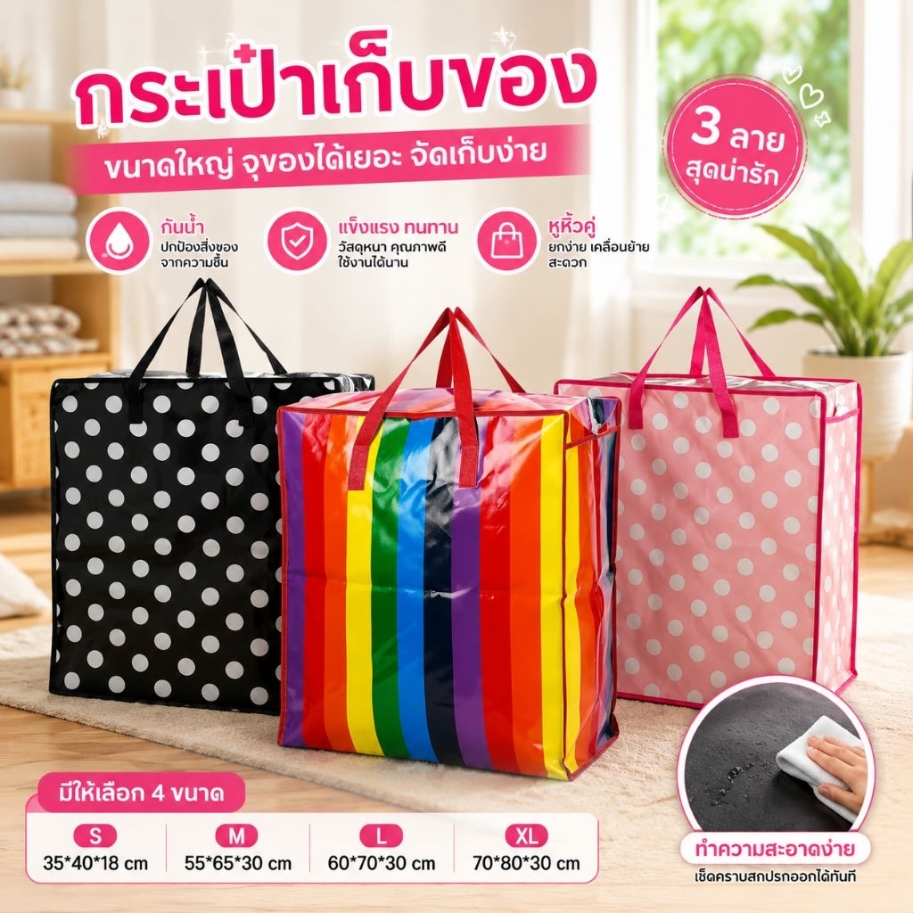 ถุงกระสอบแบบมีซิป ขนาดใหญ่ ทนทาน