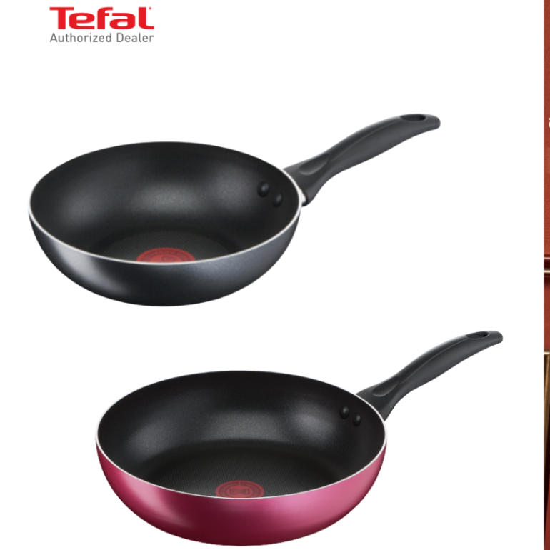 Tefal กระทะเคลือบ Titanium Non-Stick Cook & Clean รุ่น B2250496 24ซม. และ Light & Clean 26 cm. รุ่น B2240596