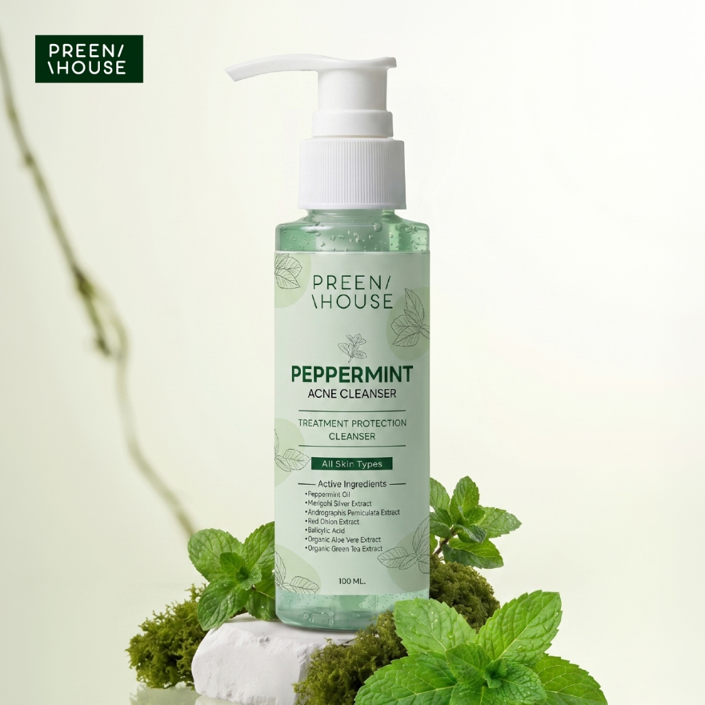 PREENHOUSE พรีนเฮ้าส์ คลีนเซอร์มิ้นท์ล้างสาร ลดหน้ามัน ผลัดผิวเสีย ลดสิว