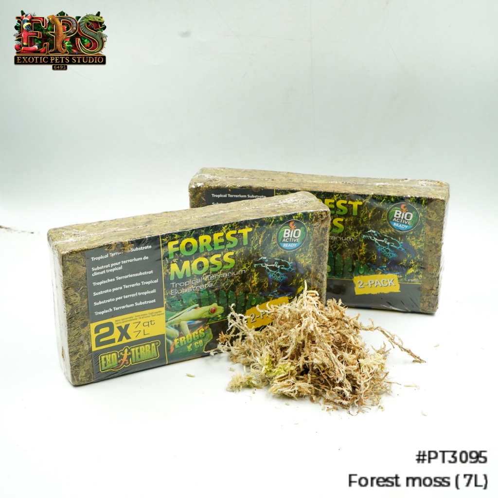 รองพื้นมอส Exo Terra Forest Moss มอสธรรมชาติ 100% จากเขตร้อนชื้น ปราศจากสีและสารเคมี ขนาดบรรจุแพ็คคู่ปริมาตร 7L