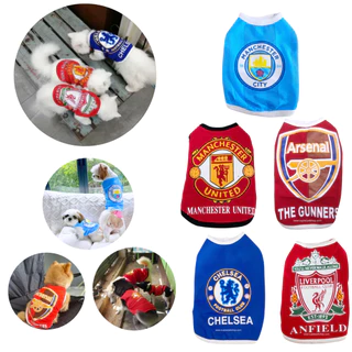 เสื้อกล้ามหมาแมว ผ้ายืดอย่างดี ลายฟุตบอล สโมสรชั้นนำ กระต่าย แฮมเตอร์ เสื้อหมาใหญ่ รองรับถึง 40 kg.