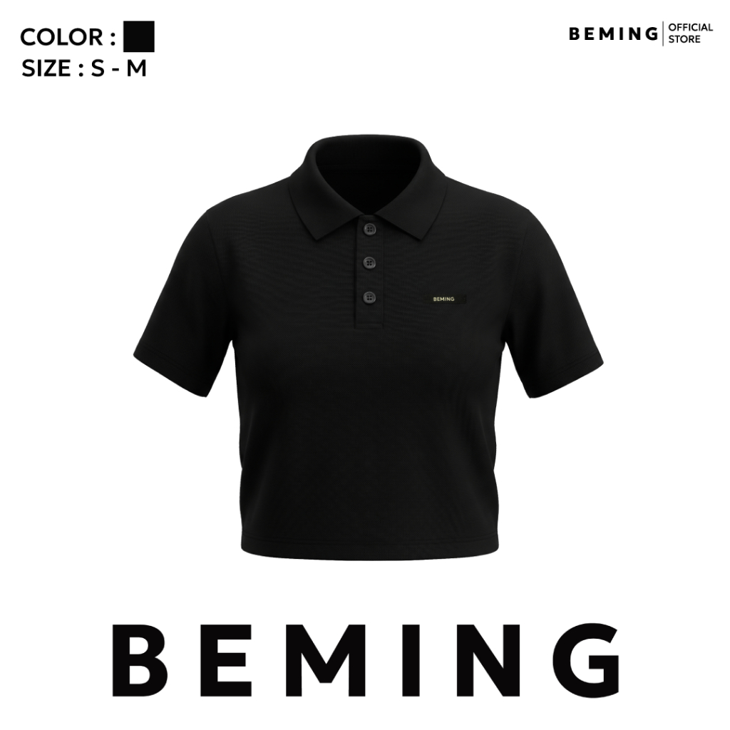 Bemingtop1230(S-M)-Copper Top - เสื้อโปโลครอปดีไซน์เรียบใส่ได้ทุกโอกาส