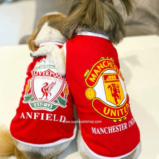 เสื้อกล้ามหมาแมว ผ้ายืดอย่างดี ลายฟุตบอล สโมสรชั้นนำ กระต่าย แฮมเตอร์ เสื้อหมาใหญ่ รองรับถึง 40 kg.