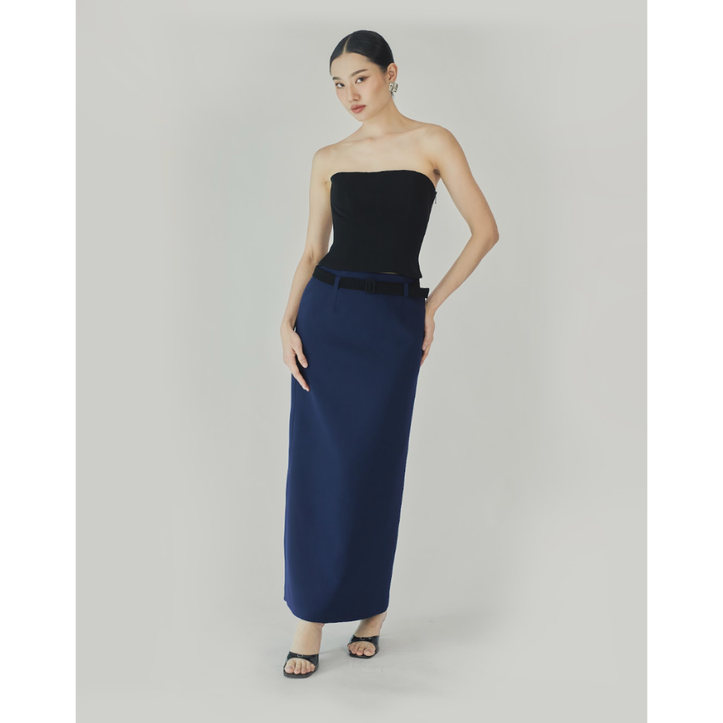 ORCHIDA - Classic Maxi Skirt with Belt