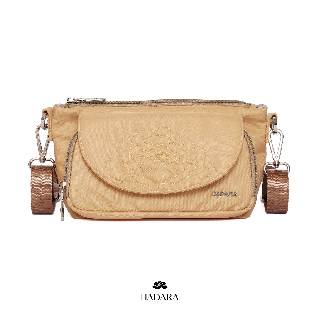 Hadara Floral Harmony No.3 กระเป๋าสะพายข้างผู้หญิง ปักดอกไม้ ใบเล็กจุเยอะ