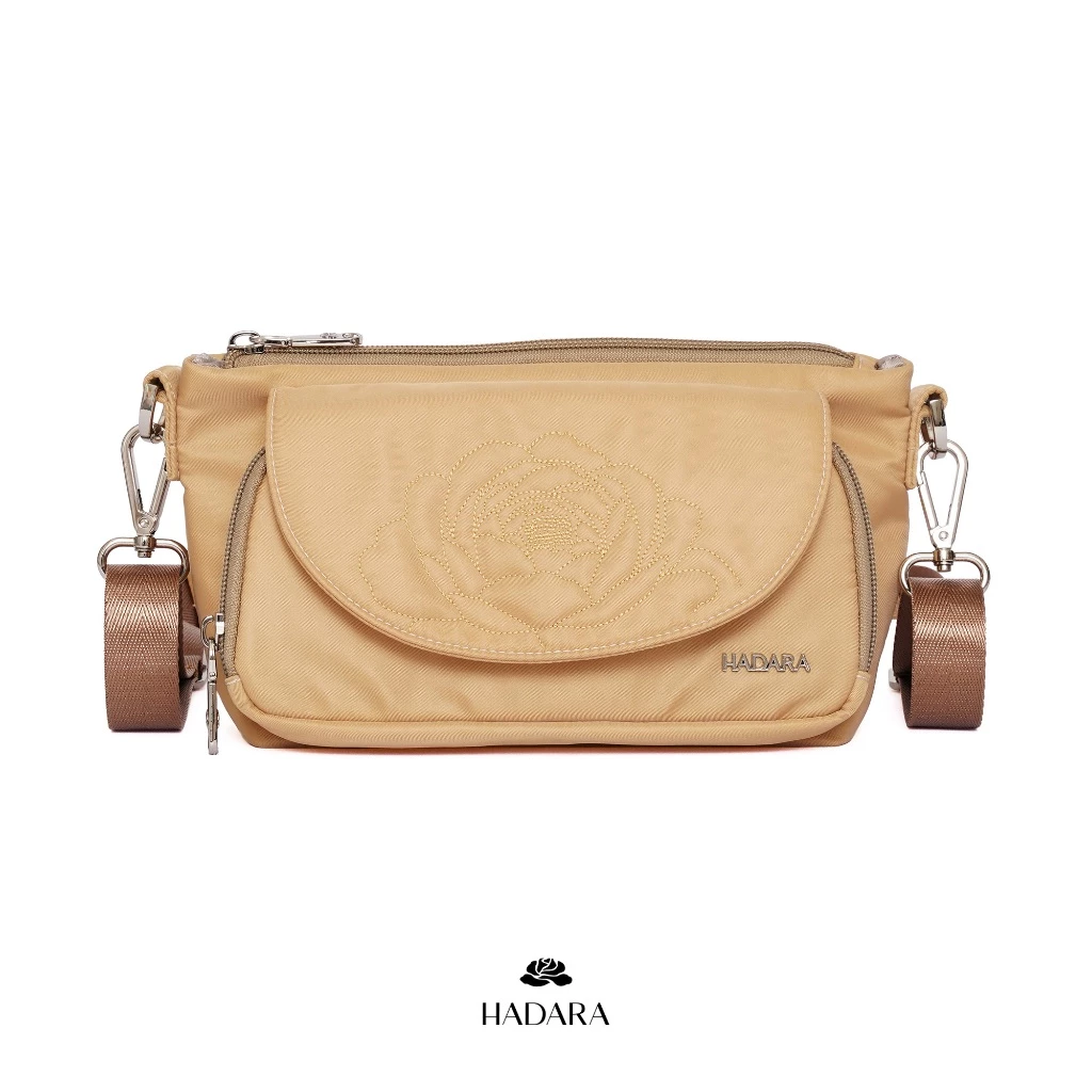 Hadara Floral Harmony No.3 กระเป๋าสะพายข้างผู้หญิง ปักดอกไม้ ใบเล็กจุเยอะ