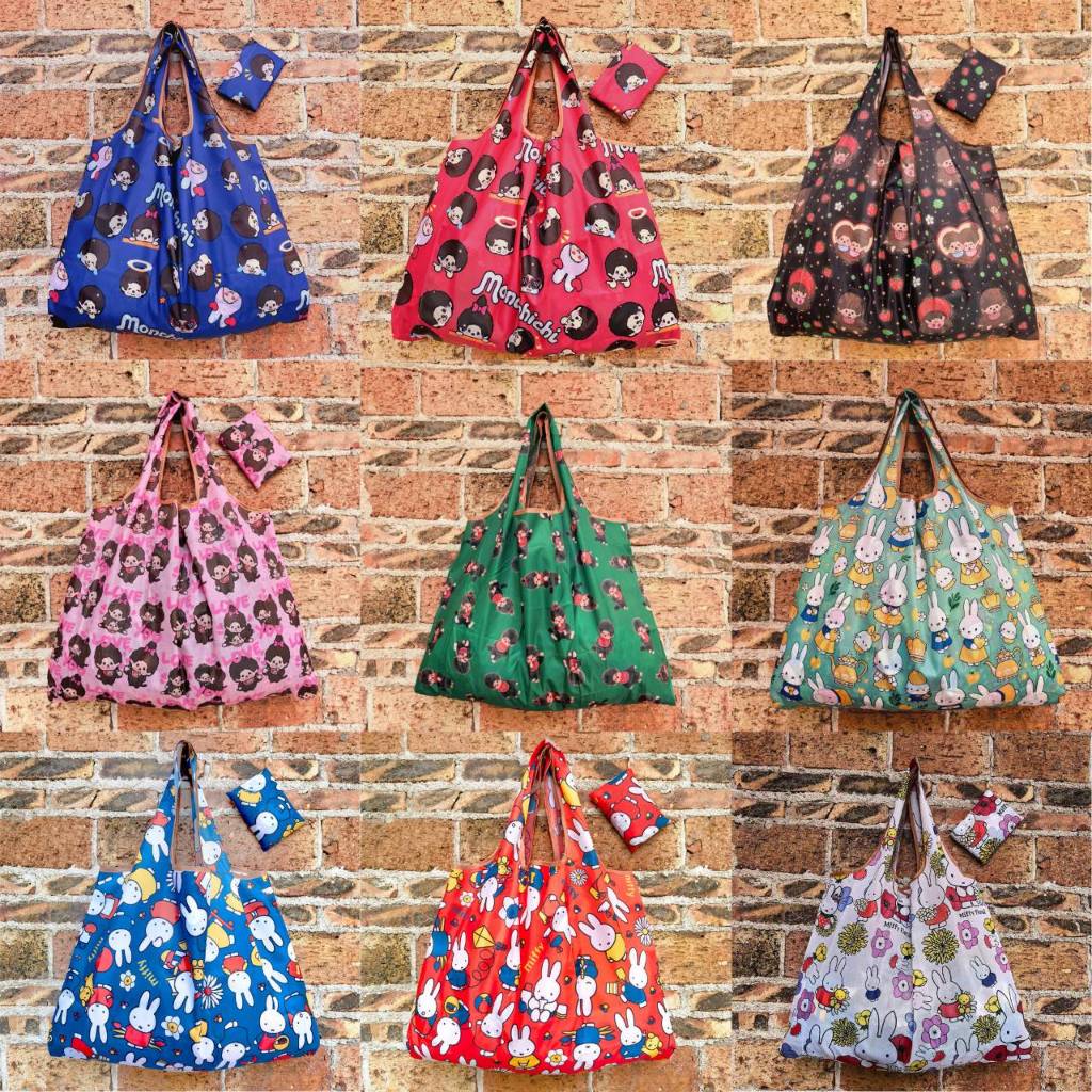 พร้อมส่ง 🇹🇭 ถุงผ้าพับได้ 🛍👜แบบพกพา รวมลายม่อนชิชิ มิฟฟี่ 🐰🎀 สุดคิ้วท์