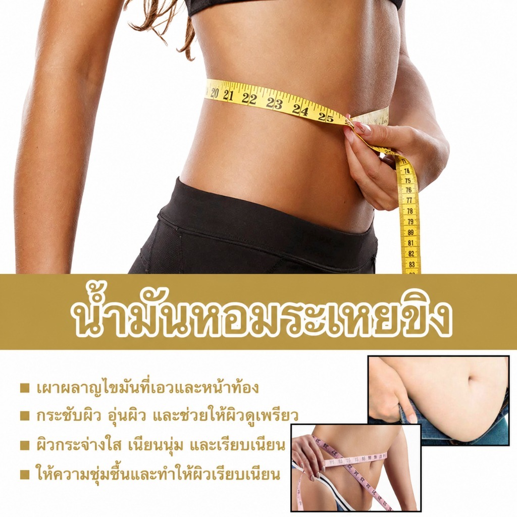 น้ำมันนวดขิงหอมระเหย 70ml ครีมสลายไขมัน รูปที่ 8