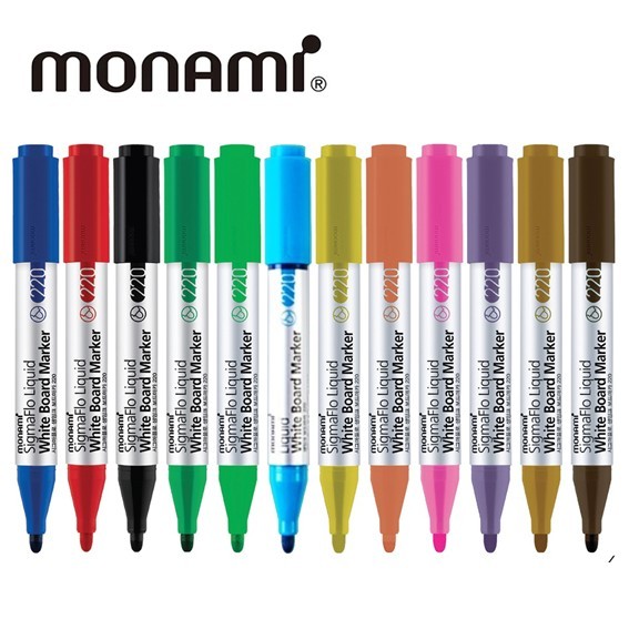 ปากกาไวท์บอร์ด โมนามิ #220 Monami Sigmaflo White Board Marker (ราคาต่อ 1 ด้าม)