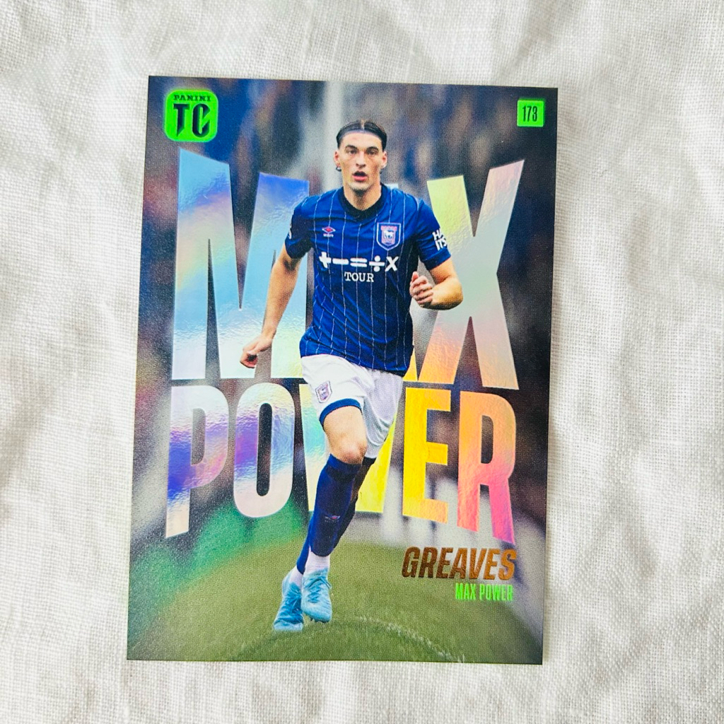 Panini Top Class 2025 Jacob Greaves เจค็อบ กรีฟส์ Max Power #173 Ipswich Town การ์ดฟุตบอล ของแท้ พรี
