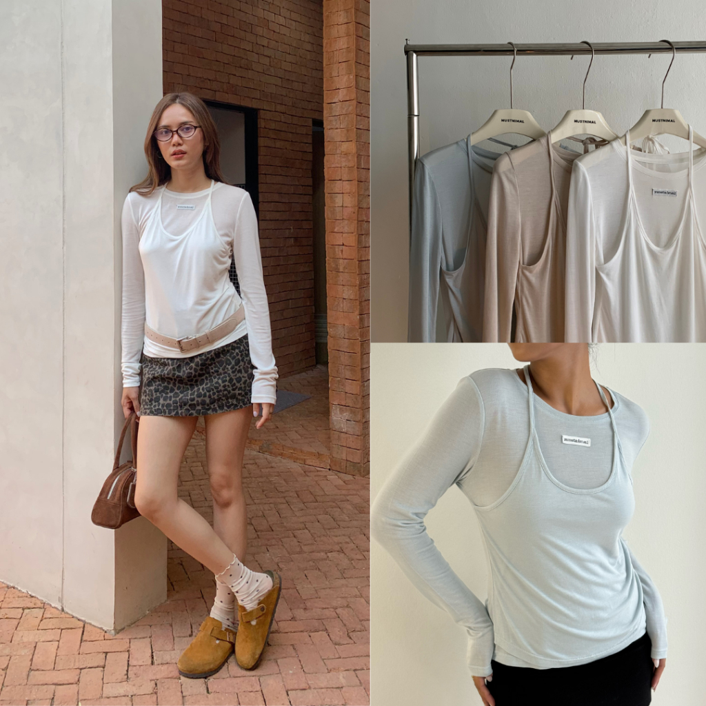 MUSTNIMAL | LAYERED LOVE เสื้อเลเยอร์ผ้าTencel100%