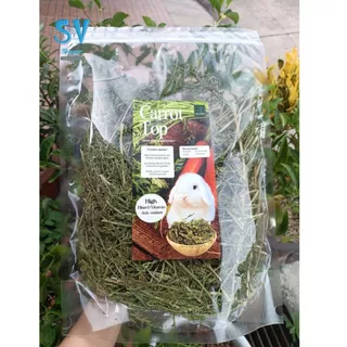 มายล Carrot top ใบเเครอท และ green oat กรีนโอ๊ต หญ้าสำหรับกระต่ายเเละสัตว์ฟันเเทะ 100 g