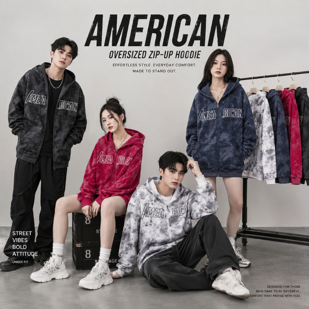 Perfect🦋 AMEARICAN พร้อมส่ง✨ เสื้อแจ็คเก็ตมีฮู้ด เสื้อกันหนาว เนื้อหนานุ่ม สกรีนลายแน่น มีจ่ายเงินปลายทาง