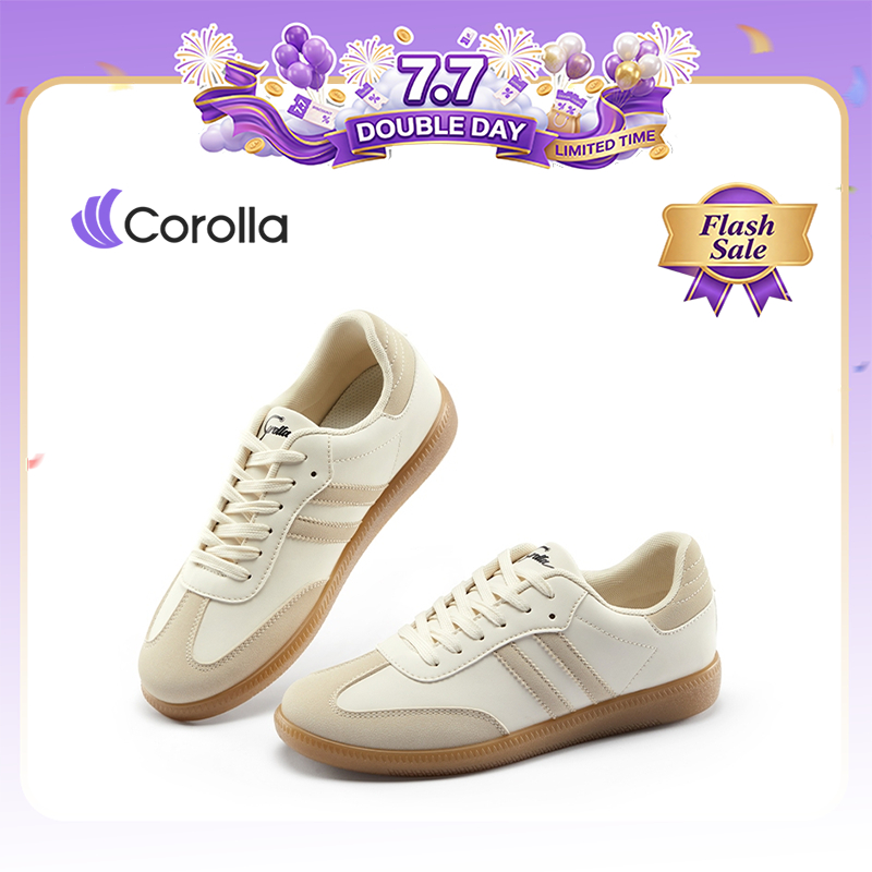 【มีไซส์ใหญ่】Corolla รองเท้าลำลองส้นแบน ดีไซน์เบสิค สำหรับผู้ชาย ผู้หญิง หนังต้านเชื้อแบคทีเรีย กันน้ำ