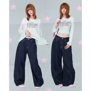 kome.offi กางเกงยีนส์ทรง barrel รุ่น magnet barrel jeans