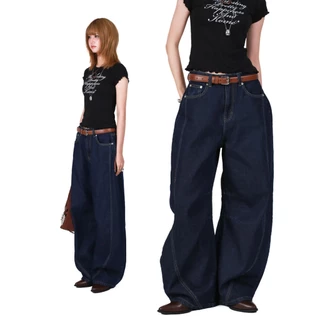 kome.offi กางเกงยีนส์ทรง barrel รุ่น magnet barrel jeans